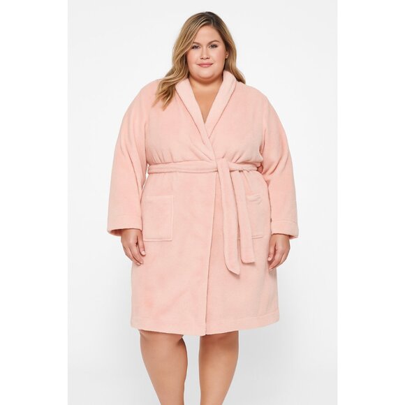 Women’s Mid-Length Plush Robe – Pale Pink – Size 2XL – Amazon Essentials – NWT - Picture 1 of 8